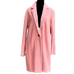 Rachel Zoe Pastel Pink Wool Trench Coat Oversized Size Medium